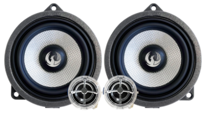 Set 2 Difuzoare componente, pe 2 căi BMW, 4” (100 mm) cu filtru și cabluri plug & play, 60 W RMS/120 W MAX, 4Ohm, Phoenix Gold, ZDSB100CS CarStore Technology