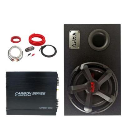 Pachet bass, Audio System, CARBON-10-130.2, difuzor 10", 25 cm, 250 watts rms, cu kit de cabluri CarStore Technology