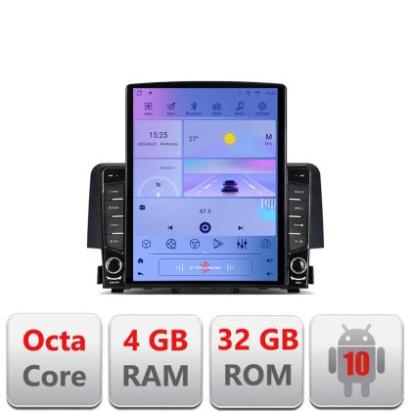 Navigatie Honda Civic 2016-2020 G-669 ecran tip TESLA 9.7" cu Android Radio Bluetooth Internet GPS WIFI 4+32GB DSP 4G CarStore Technology