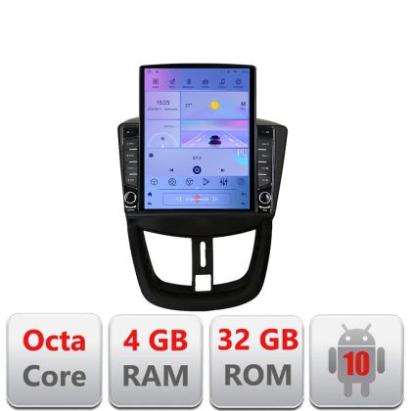 Navigatie Peugeot 207 G-PE01 ecran tip TESLA 9.7" cu Android Radio Bluetooth Internet GPS WIFI 4+32GB DSP 4G Octa Core CarStore Technology