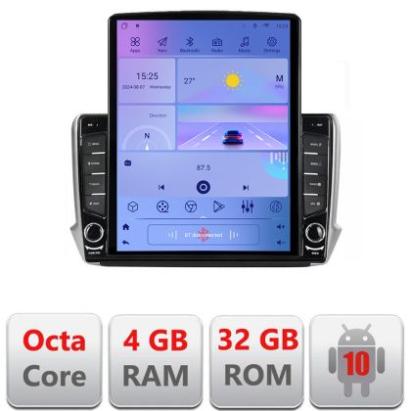 Navigatie Peugeot 208 2008 H-PSA ecran tip TESLA 9.7" cu Android Radio Bluetooth Internet GPS WIFI 4+32GB DSP 4G Octa CarStore Technology