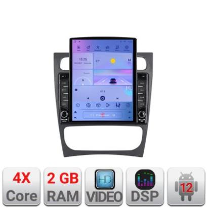 Navigatie Mercedes C W203 2001-2007 K-clk ecran tip TESLA 9.7" cu Android Radio Bluetooth Internet GPS WIFI 2+32 DSP Q CarStore Technology