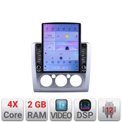 Navigatie Ford Focus clima manuala K-140-manual ecran tip TESLA 9.7" cu Android Radio Bluetooth Internet GPS WIFI 2+32 CarStore Technology