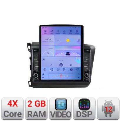 Navigatie Honda Civic Sedan K-132 ecran tip TESLA 9.7" cu Android Radio Bluetooth Internet GPS WIFI 2+32 DSP Quad Core CarStore Technology