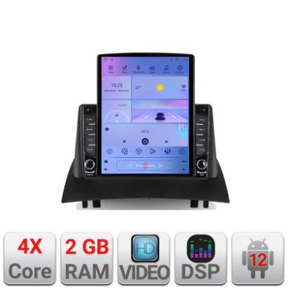 Navigatie Renault Megane 2 K-098 ecran tip TESLA 9.7" cu Android Radio Bluetooth Internet GPS WIFI 2+32 DSP Quad Core CarStore Technology