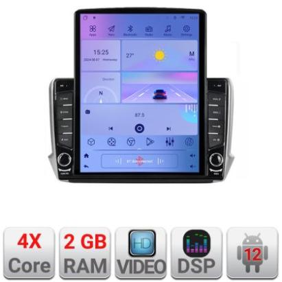 Navigatie Peugeot 208 2008 K-PSA ecran tip TESLA 9.7" cu Android Radio Bluetooth Internet GPS WIFI 2+32 DSP Quad Core CarStore Technology