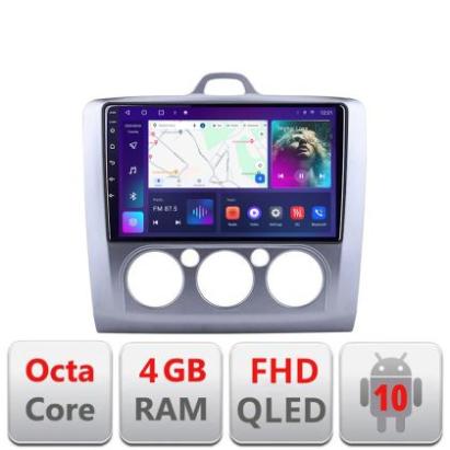 Navigatie Ford Focus 2 Manual B-140-manual Android Ecran QLED octa core 4+64 carplay android auto KIT-140-MANUAL+EDT-E309V3 CarStore Technology