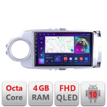 Navigatie Toyota Yaris 2010-2018 B-YARIS10  Android Ecran QLED octa core 4+64 carplay android auto KIT-YARIS10+EDT-E309V3 CarStore Technology