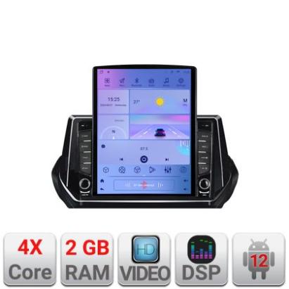 Navigatie Peugeot 2008 2020- Android radio gps internet quad core 2+32 ecran vertical 9.7" Kit-209-2020+EDT-E708 CarStore Technology