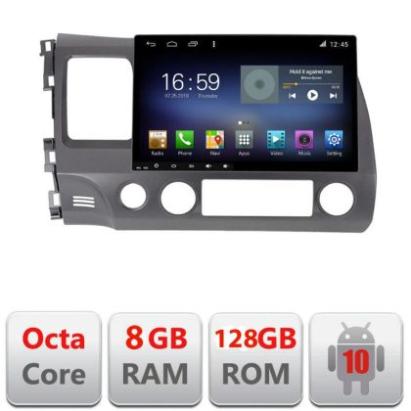 Navigatie Honda Civic 2005-2011 F-044 Octa Core cu Android Radio Bluetooth Internet GPS WIFI DSP 8+128GB 4G CarStore Technology