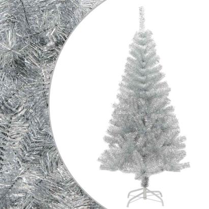 Pom de Crăciun artificial cu suport, argintiu, 150 cm, PET GartenMobel Dekor