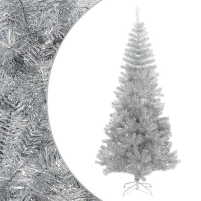 Pom de Crăciun artificial cu suport, argintiu, 210 cm, PET GartenMobel Dekor