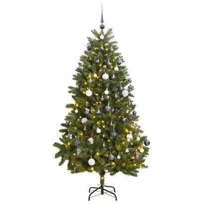 Brad Crăciun artificial articulat cu 300 LED-uri/globuri 270 cm GartenMobel Dekor