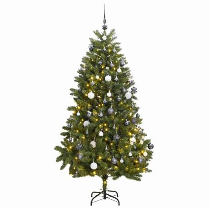 Brad Crăciun artificial articulat cu 300 LED-uri/globuri 300 cm GartenMobel Dekor