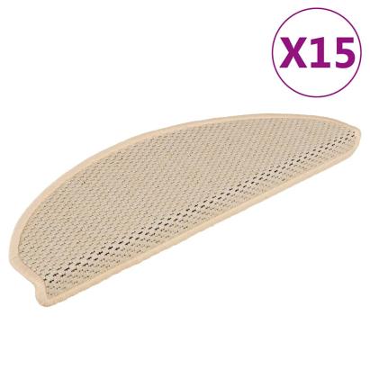 Covorașe scări autoadezive, 15 buc., berber, 65x21x4 cm, sisal GartenMobel Dekor