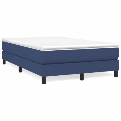 Pat box spring cu saltea, albastru, 120x190 cm, material textil GartenMobel Dekor