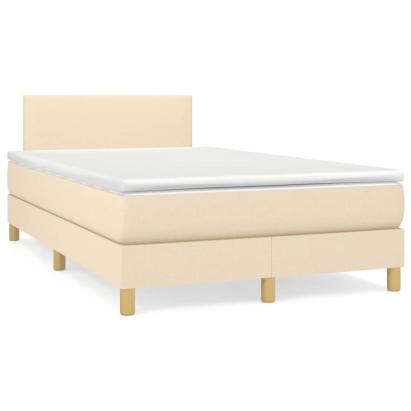 Pat continental cu saltea, crem, 120x190 cm, textil GartenMobel Dekor