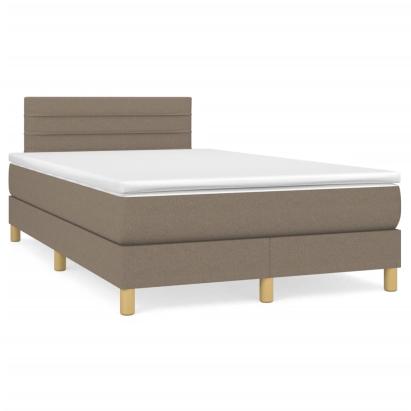 Pat box spring cu saltea, taupe, 120x190 cm material textil GartenMobel Dekor