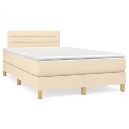 Pat continental cu saltea, crem, 120x190 cm, textil GartenMobel Dekor