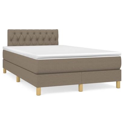 Pat box spring cu saltea, taupe, 120x190 cm material textil GartenMobel Dekor