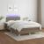 Pat cu arcuri, saltea și LED, gri taupe, 120x190 cm, textil GartenMobel Dekor