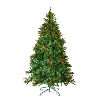 Brad artificial – 210 cm – PE/PVC – cu bobițe roșii Best CarHome