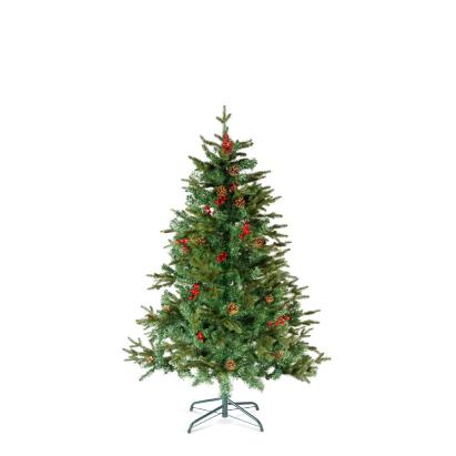 Brad artificial – 150 cm – PE/PVC – cu bobițe roșii Best CarHome