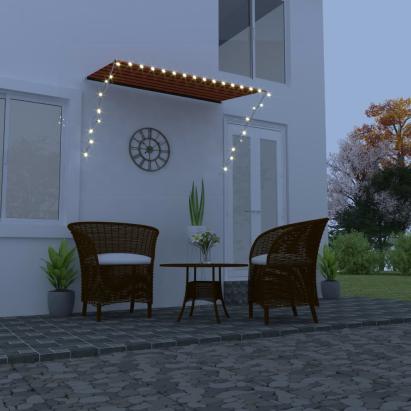 Copertină retractabilă cu LED, portocaliu și maro, 250 x 150 cm GartenMobel Dekor