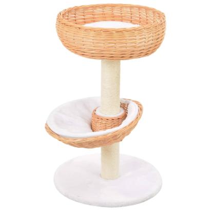 Ansamblu pentru pisici stâlp funie sisal natural lemn salcie GartenMobel Dekor
