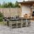Set mobilier grădină cu perne, 9 piese, gri deschis, poliratan GartenMobel Dekor