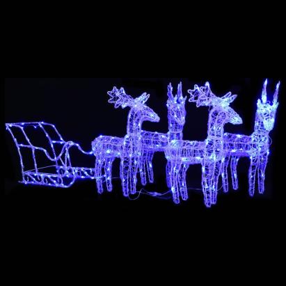Decorațiune de Crăciun cu reni și sanie, 280x28x55, acril GartenMobel Dekor