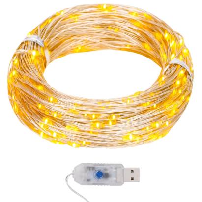 vidalXL Instalație luminoasă 400 micro LED-uri alb cald 8 funcții 40 m GartenMobel Dekor