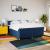 Pat box spring cu saltea, albastru, 180x200 cm, material textil GartenMobel Dekor