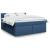 Pat box spring cu saltea, albastru, 180x200 cm, material textil GartenMobel Dekor