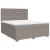 Pat box spring cu saltea, gri taupe, 200x200 cm, textil GartenMobel Dekor