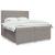 Pat box spring cu saltea, gri taupe, 200x200 cm, textil GartenMobel Dekor