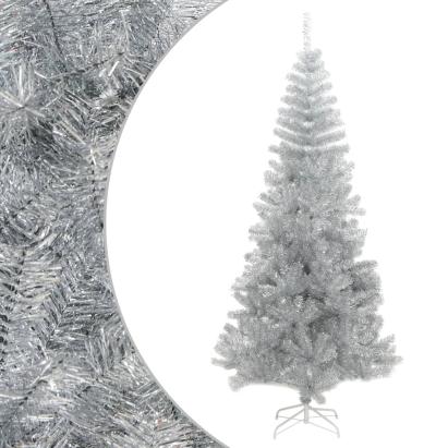 Pom de Crăciun artificial cu suport, argintiu, 240 cm, PET GartenMobel Dekor