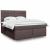 Pat continental cu saltea maro închis 180x200cm material textil GartenMobel Dekor