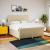 Pat continental cu saltea, crem, 180x200 cm, textil GartenMobel Dekor