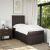 Pat box spring cu saltea, maro închis, 90x190 cm, textil GartenMobel Dekor