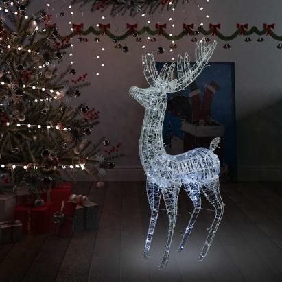 Ren de Crăciun, 250 LED-uri, alb rece, 180 cm, acril, XXL GartenMobel Dekor