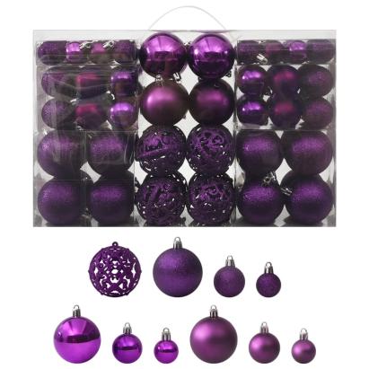 Set globuri de Crăciun, 100 piese, violet GartenMobel Dekor