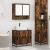 Set mobilier de baie, 2 piese, stejar fumuriu, lemn prelucrat GartenMobel Dekor