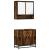 Set mobilier de baie, 2 piese, stejar fumuriu, lemn prelucrat GartenMobel Dekor