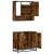 Set mobilier de baie, 2 piese, stejar fumuriu, lemn prelucrat GartenMobel Dekor