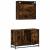 Set mobilier de baie, 2 piese, stejar fumuriu, lemn prelucrat GartenMobel Dekor