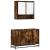 Set mobilier de baie, 2 piese, stejar fumuriu, lemn prelucrat GartenMobel Dekor
