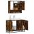 Set mobilier de baie, 2 piese, stejar fumuriu, lemn prelucrat GartenMobel Dekor