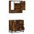 Set mobilier de baie, 2 piese, stejar fumuriu, lemn prelucrat GartenMobel Dekor