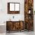 Set mobilier de baie, 2 piese, stejar fumuriu, lemn prelucrat GartenMobel Dekor